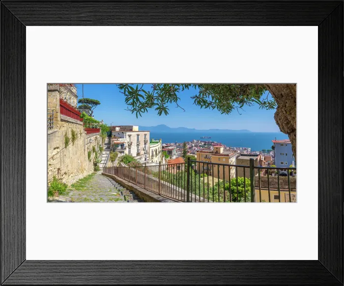 Framed Print : Elevated view of Naples and Amalfi Coast in background, Naples, Campania, Italy, Europe Framed Print : Elevated view of Naples and Amalfi Coast in background, Naples, Campania, Italy, Europe