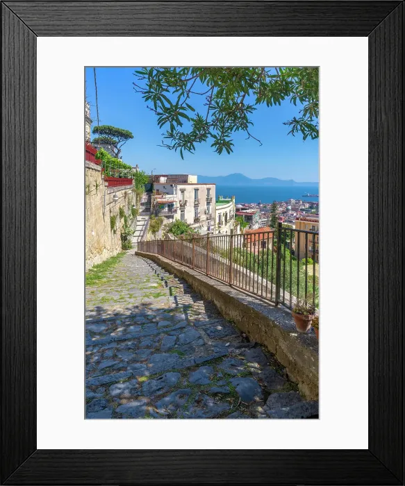 Framed Print : Elevated view of Naples and Amalfi Coast in background, Naples, Campania, Italy, Europe Framed Print : Elevated view of Naples and Amalfi Coast in background, Naples, Campania, Italy, Europe