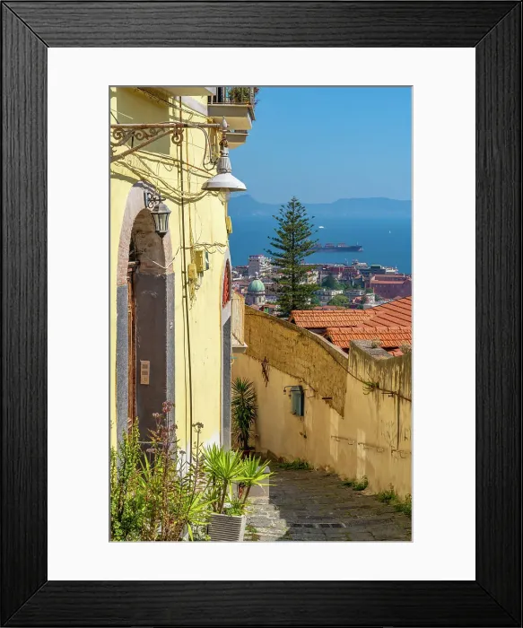Framed Print : Elevated view of Naples and Amalfi Coast in background, Naples, Campania, Italy, Europe Framed Print : Elevated view of Naples and Amalfi Coast in background, Naples, Campania, Italy, Europe