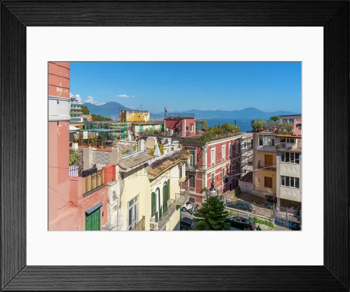 Framed Print : Elevated view of Naples and Amalfi Coast in background, Naples, Campania, Italy, Europe Framed Print : Elevated view of Naples and Amalfi Coast in background, Naples, Campania, Italy, Europe