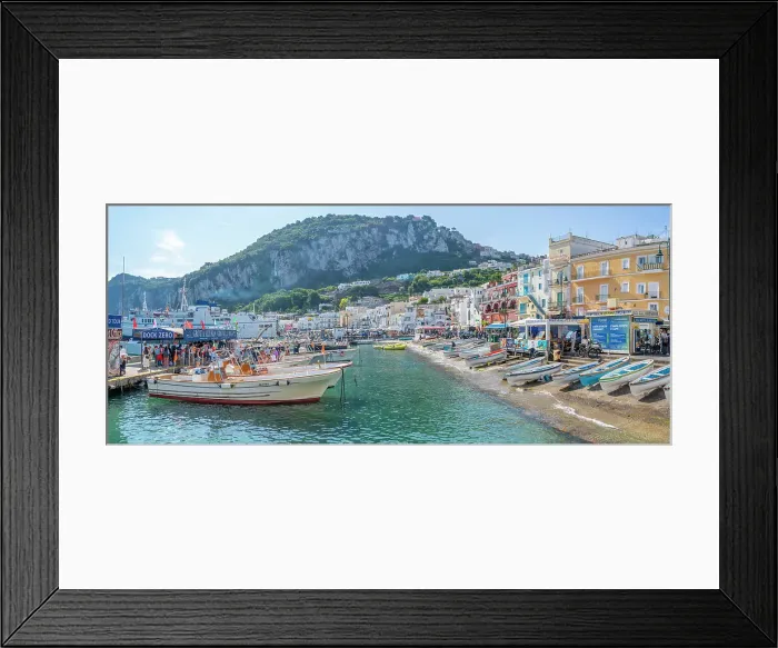 Framed Print : View of boats in Marina Grande overlooked by Capri Town in the background, Isle of Capri, Bay of Naples, Campania, Italy, Mediterranean, Europe Framed Print : View of boats in Marina Grande overlooked by Capri Town in the background, Isle of Capri, Bay of Naples, Campania, Italy, Mediterranean, Europe