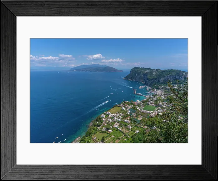 Framed Print : View of Grande Marina from Anacapri panorama view point, Anacapri, Isle of Capri, Bay of Naples, Campania, Italy, Mediterranean, Europe