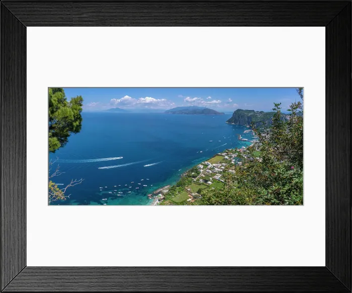 Framed Print : View of Grande Marina from Anacapri panorama view point, Anacapri, Isle of Capri, Bay of Naples, Campania, Italy, Mediterranean, Europe
