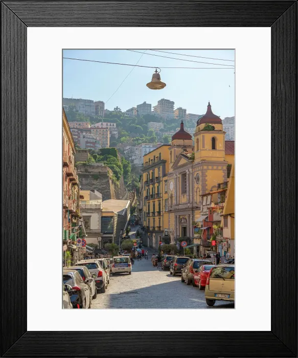 Framed Print : View of Castel Sant'Elmo and architecture on Via Montesanto, Naples, Campania, Italy, Europe Framed Print : View of Castel Sant'Elmo and architecture on Via Montesanto, Naples, Campania, Italy, Europe