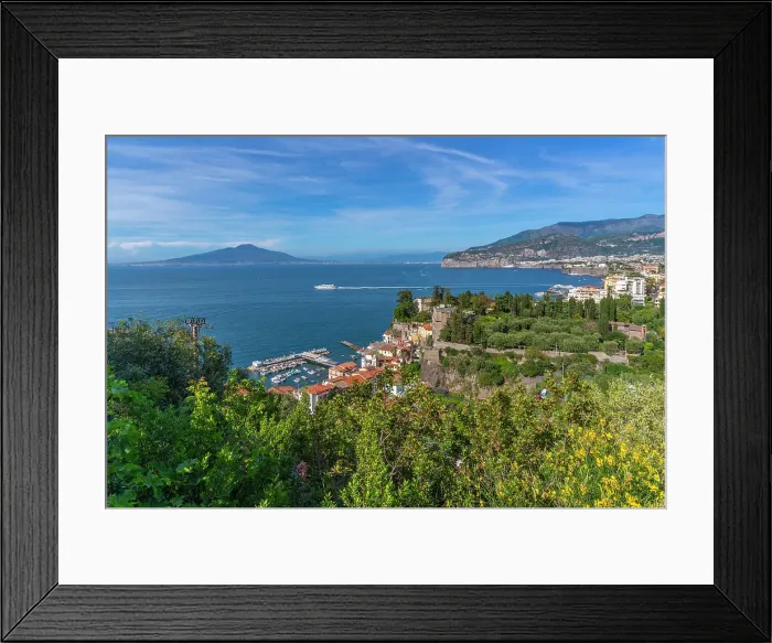 Framed Print : Panoramic view of Sorrento and Mount Vesuvius and Bay of Naples, Sorrento, Campania, Italy, Mediterranean, Europe Framed Print : Panoramic view of Sorrento and Mount Vesuvius and Bay of Naples, Sorrento, Campania, Italy, Mediterranean, Europe