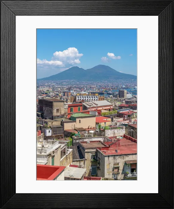 Framed Print : Elevated view of Naples and Mount Vesuvius in the background, Naples, Campania, Italy, Europe Framed Print : Elevated view of Naples and Mount Vesuvius in the background, Naples, Campania, Italy, Europe