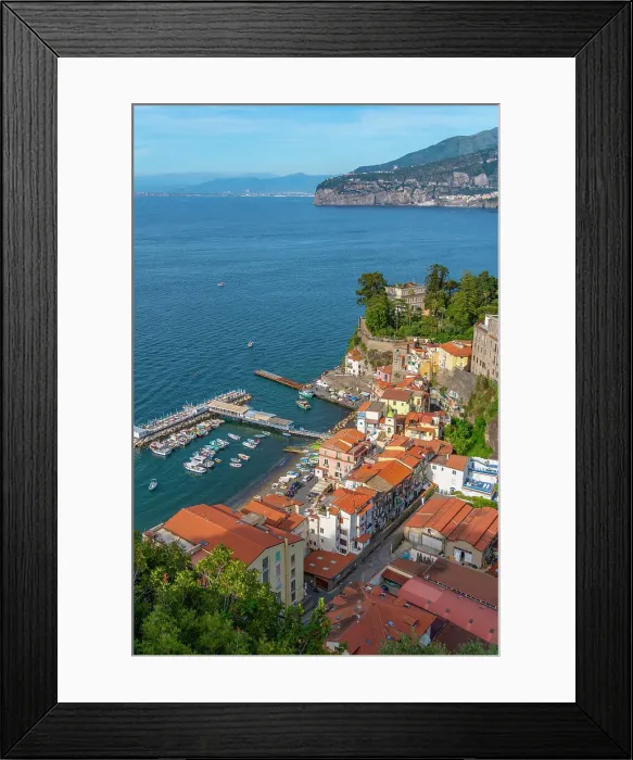 Framed Print : View of Sorrento harbour and Bay of Naples, Sorrento, Campania, Italy, Mediterranean, Europe Framed Print : View of Sorrento harbour and Bay of Naples, Sorrento, Campania, Italy, Mediterranean, Europe