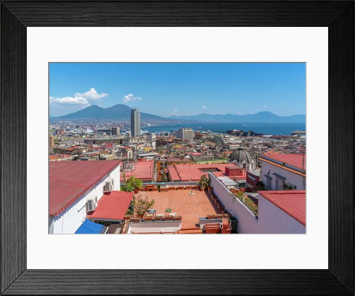 Framed Print : Elevated view of Naples and Mount Vesuvius in the background, Naples, Campania, Italy, Europe Framed Print : Elevated view of Naples and Mount Vesuvius in the background, Naples, Campania, Italy, Europe