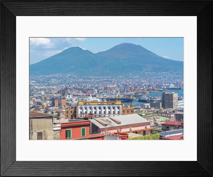Framed Print : Elevated view of Naples and Mount Vesuvius in the background, Naples, Campania, Italy, Europe Framed Print : Elevated view of Naples and Mount Vesuvius in the background, Naples, Campania, Italy, Europe
