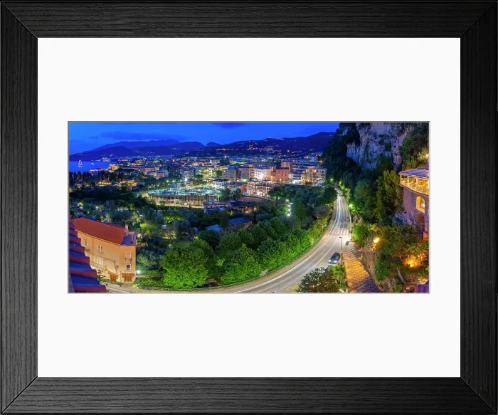 Framed Print : Elevated view of Sorrento at dusk, Sorrento, Campania, Italy, Mediterranean, Europe Framed Print : Elevated view of Sorrento at dusk, Sorrento, Campania, Italy, Mediterranean, Europe