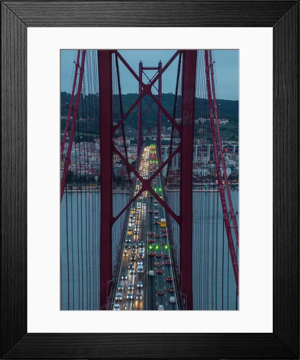 Framed Print : Ponte 25 de Abril bridge over the Tagus River in Lisbon, Portugal, Europe Framed Print : Ponte 25 de Abril bridge over the Tagus River in Lisbon, Portugal, Europe