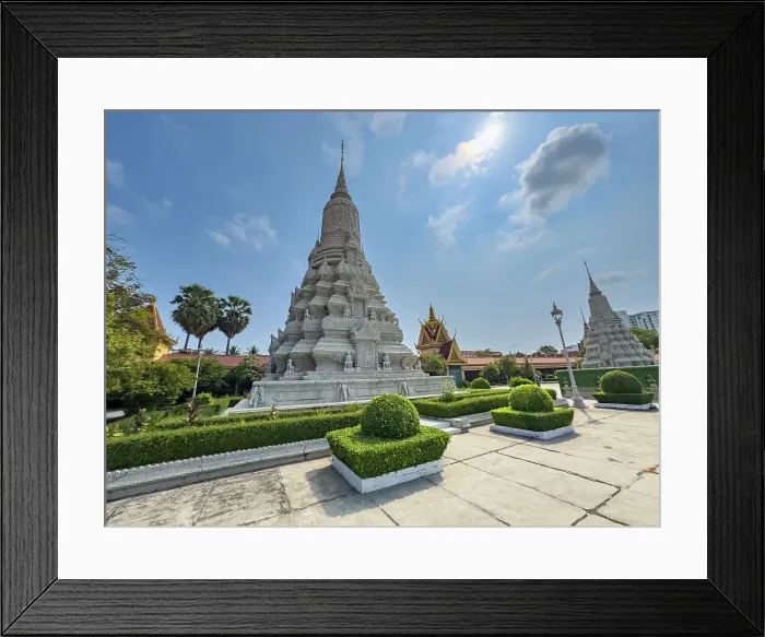 Framed Print : Exterior view of a stupa inside the Royal Palace grounds in Phnom Penh, Cambodia, Indochina, Southeast Asia, Asia Framed Print : Exterior view of a stupa inside the Royal Palace grounds in Phnom Penh, Cambodia, Indochina, Southeast Asia, Asia