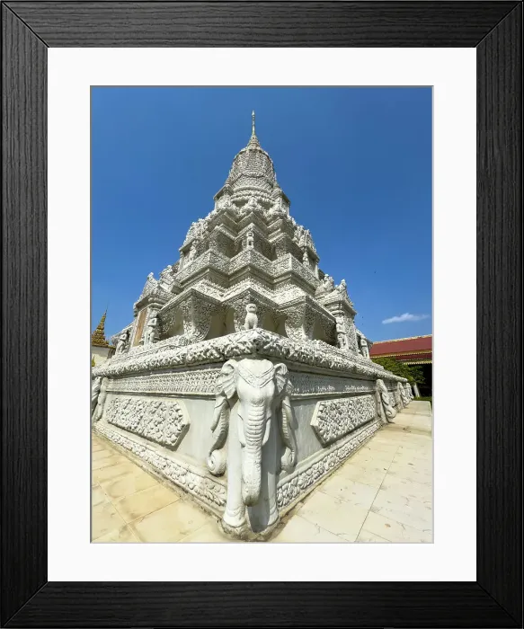Framed Print : Exterior view of a stupa inside the Royal Palace grounds in Phnom Penh, Cambodia, Indochina, Southeast Asia, Asia