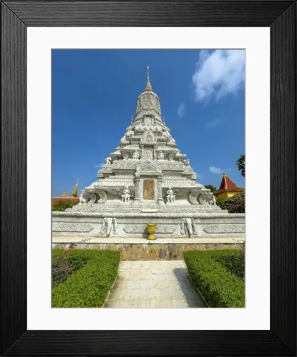 Framed Print : Exterior view of a stupa inside the Royal Palace grounds in Phnom Penh, Cambodia, Indochina, Southeast Asia, Asia Framed Print : Exterior view of a stupa inside the Royal Palace grounds in Phnom Penh, Cambodia, Indochina, Southeast Asia, Asia