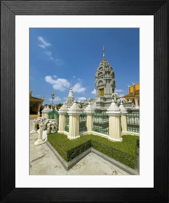 Framed Print : Exterior view of a stupa inside the Royal Palace grounds in Phnom Penh, Cambodia, Indochina, Southeast Asia, Asia