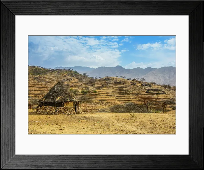 Framed Print : Traditional hut in the highlands of Eritrea, Africa Framed Print : Traditional hut in the highlands of Eritrea, Africa