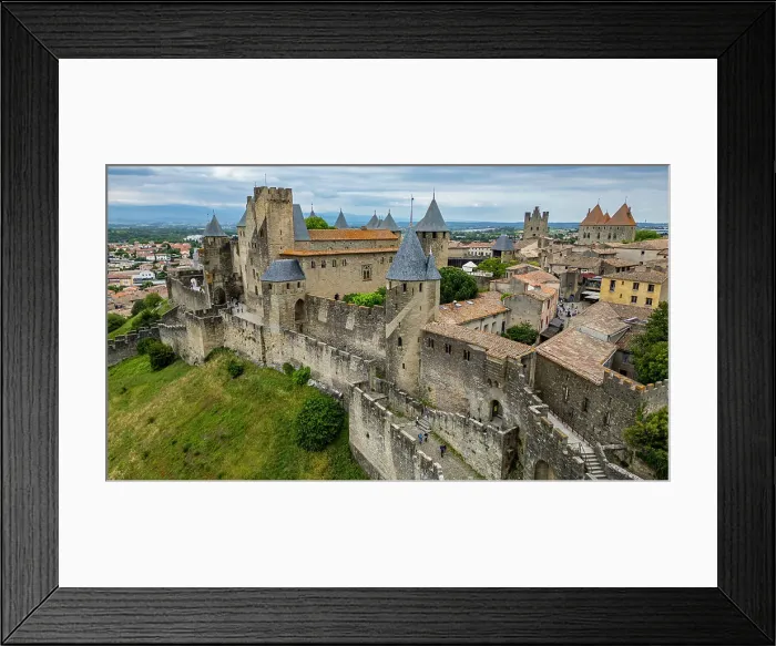 Framed Print : Aerial of the Cite de Carcassonne citadel, UNESCO World Heritage Site, Carcassonne, Aude, Occitania, France, Europe Framed Print : Aerial of the Cite de Carcassonne citadel, UNESCO World Heritage Site, Carcassonne, Aude, Occitania, France, Europe