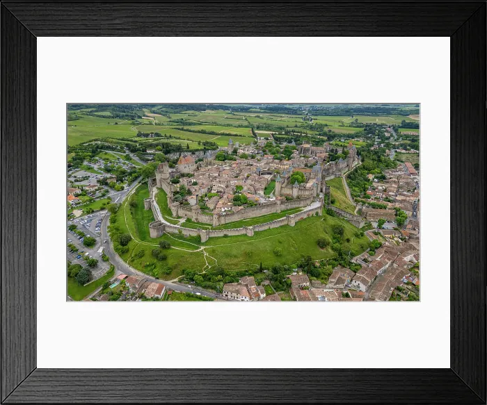Framed Print : Aerial of the Cite de Carcassonne citadel, UNESCO World Heritage Site, Carcassonne, Aude, Occitania, France, Europe Framed Print : Aerial of the Cite de Carcassonne citadel, UNESCO World Heritage Site, Carcassonne, Aude, Occitania, France, Europe