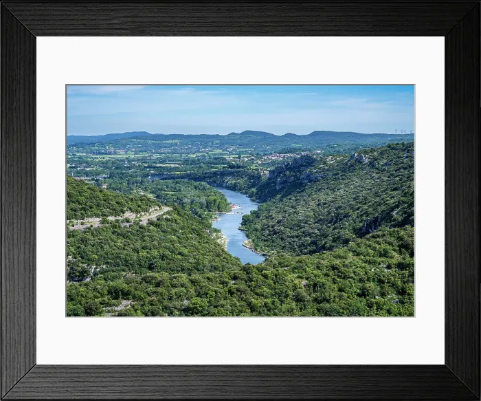 Framed Print : Aerial of the Ardeche Gorge (Gorges de l'Ardeche), Ardeche, Auvergne-Rhone-Alpes, France, Europe
