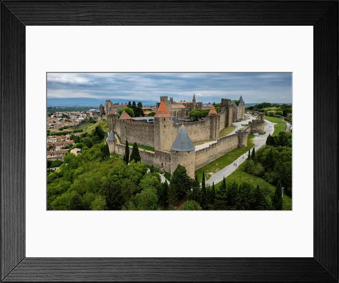 Framed Print : Aerial of the Cite de Carcassonne citadel, UNESCO World Heritage Site, Carcassonne, Aude, Occitania, France, Europe Framed Print : Aerial of the Cite de Carcassonne citadel, UNESCO World Heritage Site, Carcassonne, Aude, Occitania, France, Europe
