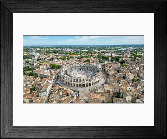 Framed Print : Aerial of the city with the Roman Amphitheatre, UNESCO World Heritage Site, Arles, Bouches du Rhone, Provence-Alpes-Cote d'Azur, France, Europe Framed Print : Aerial of the city with the Roman Amphitheatre, UNESCO World Heritage Site, Arles, Bouches du Rhone, Provence-Alpes-Cote d'Azur, France, Europe