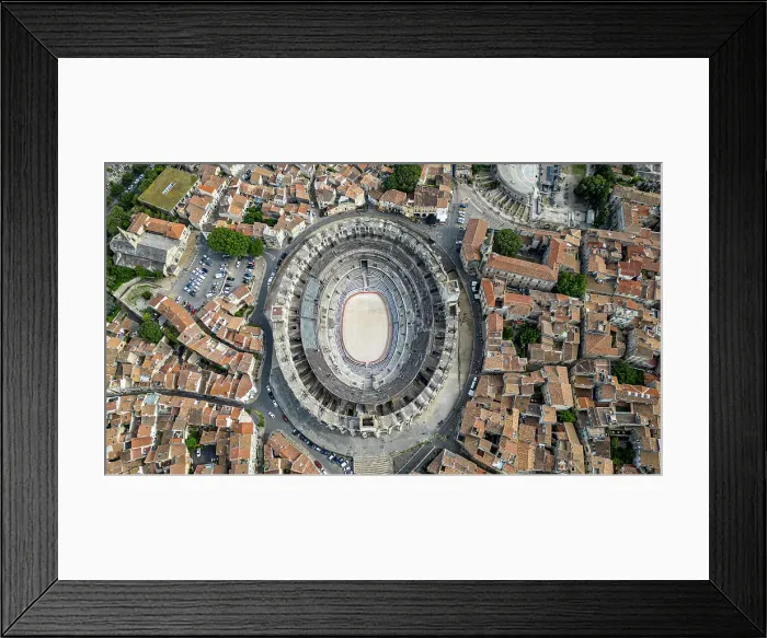 Framed Print : Aerial of the city with the Roman Amphitheatre, UNESCO World Heritage Site, Arles, Bouches du Rhone, Provence-Alpes-Cote d'Azur, France, Europe Framed Print : Aerial of the city with the Roman Amphitheatre, UNESCO World Heritage Site, Arles, Bouches du Rhone, Provence-Alpes-Cote d'Azur, France, Europe
