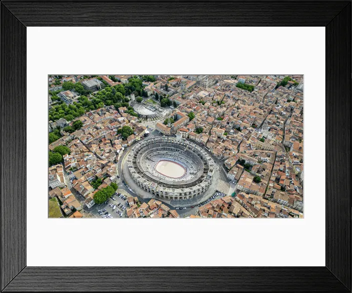 Framed Print : Aerial of the city with the Roman Amphitheatre, UNESCO World Heritage Site, Arles, Bouches du Rhone, Provence-Alpes-Cote d'Azur, France, Europe Framed Print : Aerial of the city with the Roman Amphitheatre, UNESCO World Heritage Site, Arles, Bouches du Rhone, Provence-Alpes-Cote d'Azur, France, Europe