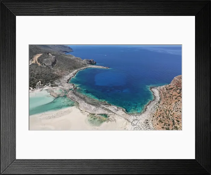 Framed Print : Aerial view of Balos Lagoon, Balos Beach and Cape Tigani, Gramvousa Peninsula, Chania Region, Crete, Greek Islands, Greece, Europe Framed Print : Aerial view of Balos Lagoon, Balos Beach and Cape Tigani, Gramvousa Peninsula, Chania Region, Crete, Greek Islands, Greece, Europe