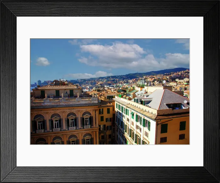 Framed Print : A view of the city, Genoa, Liguria, Italy, Europe Framed Print : A view of the city, Genoa, Liguria, Italy, Europe