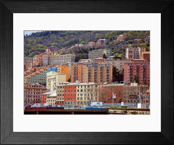 Framed Print : A view of the city, Genoa, Liguria, Italy, Europe Framed Print : A view of the city, Genoa, Liguria, Italy, Europe