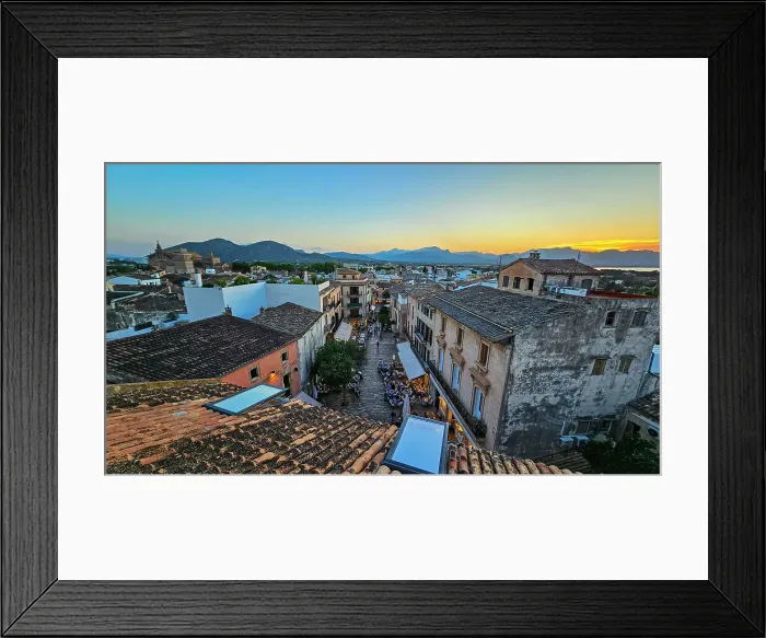 Framed Print : Sunset over the old town of Alcudia, Mallorca, Balearic islands, Spain, Mediterranean, Europe Framed Print : Sunset over the old town of Alcudia, Mallorca, Balearic islands, Spain, Mediterranean, Europe
