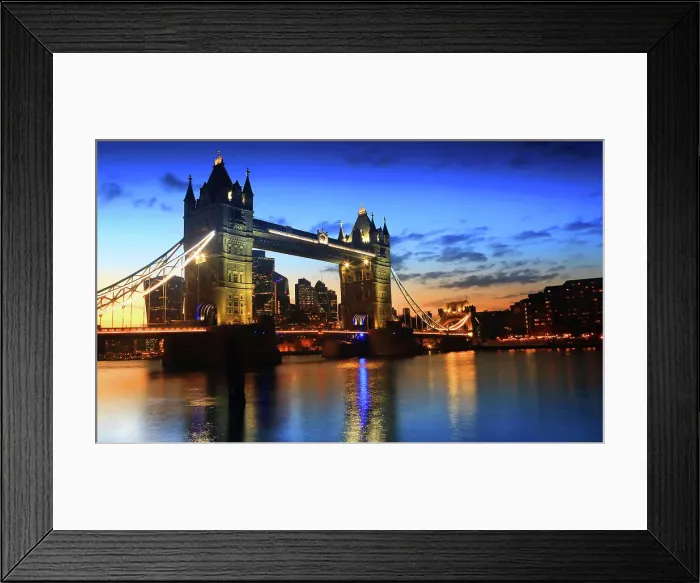 Framed Print : Tower Bridge at sunset (dusk), London, England, United Kingdom, Europe Framed Print : Tower Bridge at sunset (dusk), London, England, United Kingdom, Europe