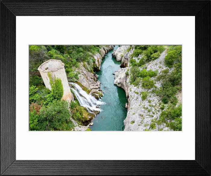 Framed Print : Aerial of an old watchtower in the Herault gorge, UNESCO World Heritage Site, Causses and Cevennes, Herault, Occitanie, France, Europe Framed Print : Aerial of an old watchtower in the Herault gorge, UNESCO World Heritage Site, Causses and Cevennes, Herault, Occitanie, France, Europe