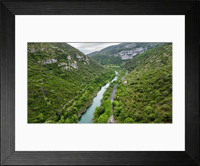 Framed Print : Aerial of the Herault gorge, UNESCO World Heritage Site, Causses and Cevennes, Herault, Occitanie, France, Europe Framed Print : Aerial of the Herault gorge, UNESCO World Heritage Site, Causses and Cevennes, Herault, Occitanie, France, Europe