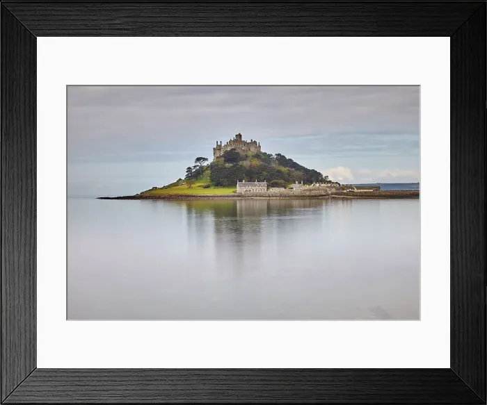 Framed Print : St. Michael's Mount on a calm morning and a falling tide, Marazion, near Penzance, Cornwall, England, United Kingdom, Europe Framed Print : St. Michael's Mount on a calm morning and a falling tide, Marazion, near Penzance, Cornwall, England, United Kingdom, Europe