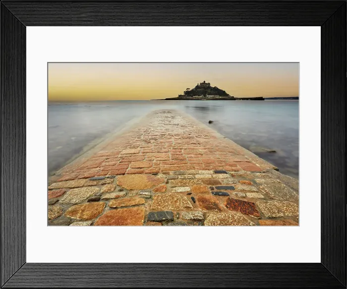 Framed Print : St. Michael's Mount in early morning light and a falling tide, with the causeway between the island and the mainland at Marazion still largely submerged, Marazion, near Penzance, Cornwall, England, United Kingdom, Europe Framed Print : St. Michael's Mount in early morning light and a falling tide, with the causeway between the island and the mainland at Marazion still largely submerged, Marazion, near Penzance, Cornwall, England, United Kingdom, Europe