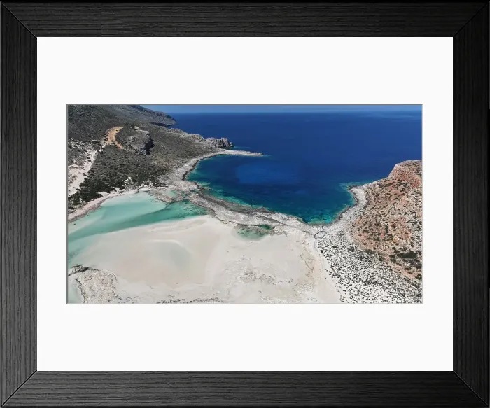 Framed Print : Aerial view of Balos Lagoon, Balos Beach and Cape Tigani, Gramvousa Peninsula, Chania Region, Crete, Greek Islands, Greece, Europe Framed Print : Aerial view of Balos Lagoon, Balos Beach and Cape Tigani, Gramvousa Peninsula, Chania Region, Crete, Greek Islands, Greece, Europe