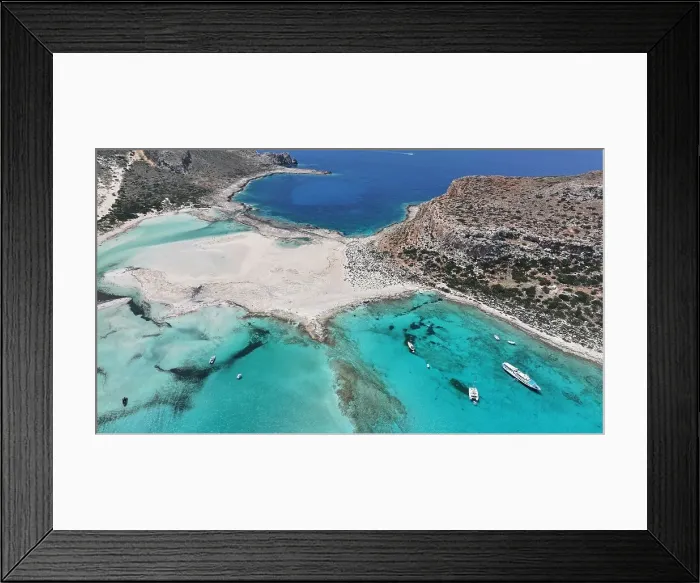 Framed Print : Aerial view of Balos Lagoon, Balos Beach and Cape Tigani, Gramvousa Peninsula, Chania Region, Crete, Greek Islands, Greece, Europe Framed Print : Aerial view of Balos Lagoon, Balos Beach and Cape Tigani, Gramvousa Peninsula, Chania Region, Crete, Greek Islands, Greece, Europe