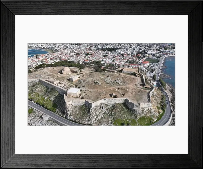 Framed Print : Aerial view of Venetian Fortezza Castle, Rethymno, Crete, Greek Islands, Greece, Europe Framed Print : Aerial view of Venetian Fortezza Castle, Rethymno, Crete, Greek Islands, Greece, Europe