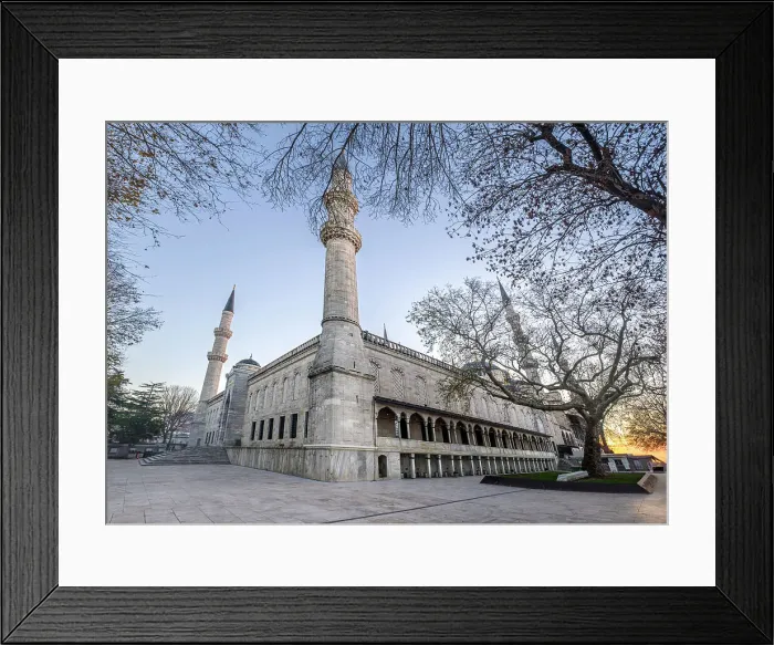Framed Print : Exterior of Sultanahmet Camii (Blue Mosque) at sunrise, UNESCO World Heritage Site, Istanbul, Turkey, Europe