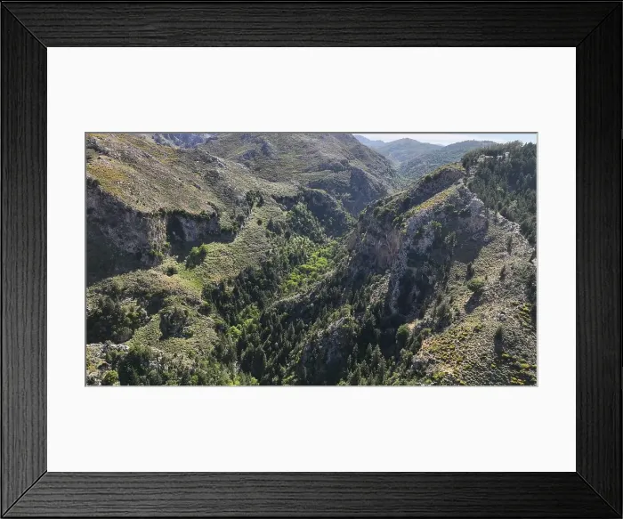 Framed Print : Aerial view of Gorge Sarakina Meskla, Crete, Greek Islands, Greece, Europe Framed Print : Aerial view of Gorge Sarakina Meskla, Crete, Greek Islands, Greece, Europe