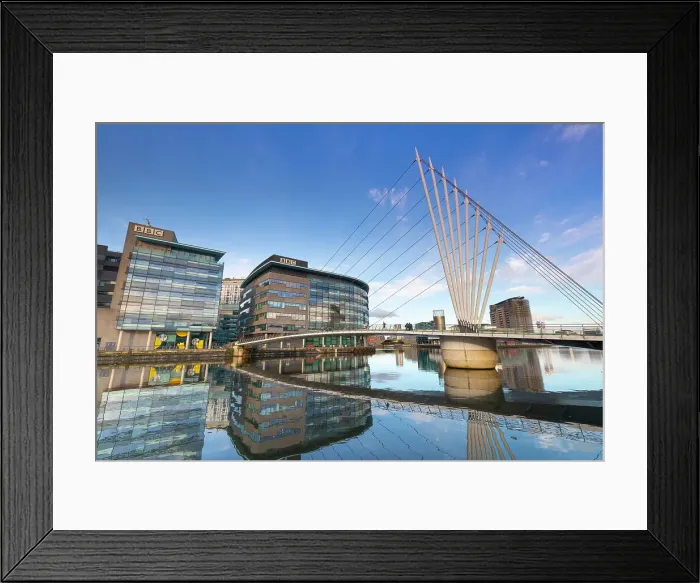 Framed Print : Media City Footbridge, Media City UK, Salford, Greater Manchester, England, United Kingdom, Europe Framed Print : Media City Footbridge, Media City UK, Salford, Greater Manchester, England, United Kingdom, Europe