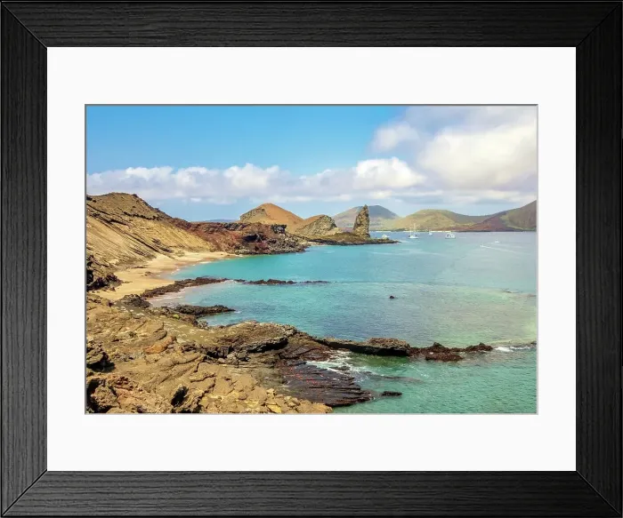 Framed Print : Bartolome Island with Pinnacle Rock, a volcanic plug, to the right, Galapagos Islands, UNESCO World Heritage Site, Ecuador, South America Framed Print : Bartolome Island with Pinnacle Rock, a volcanic plug, to the right, Galapagos Islands, UNESCO World Heritage Site, Ecuador, South America