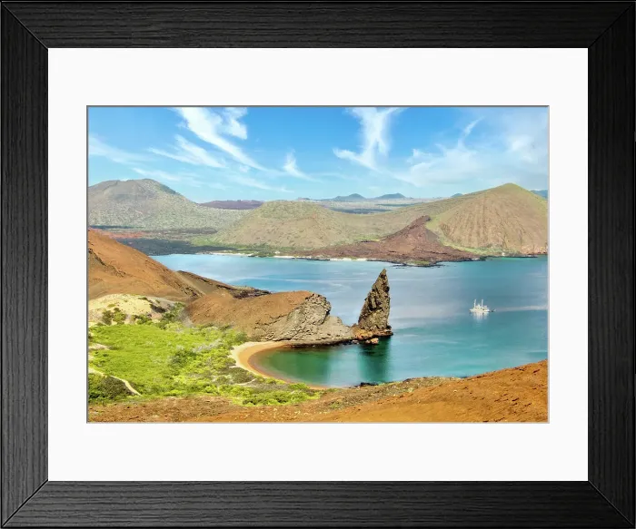 Framed Print : Bartolome Island with Pinnacle Rock, a volcanic plug, to the right, a location in the 2003 film Master and Commander, Galapagos Islands, UNESCO World Heritage Site, Ecuador, South America Framed Print : Bartolome Island with Pinnacle Rock, a volcanic plug, to the right, a location in the 2003 film Master and Commander, Galapagos Islands, UNESCO World Heritage Site, Ecuador, South America