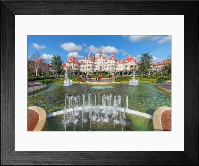 Framed Print : Water feature and entrance to Euro Disneyland, Disneyland Hotel, Paris, France, Europe Framed Print : Water feature and entrance to Euro Disneyland, Disneyland Hotel, Paris, France, Europe
