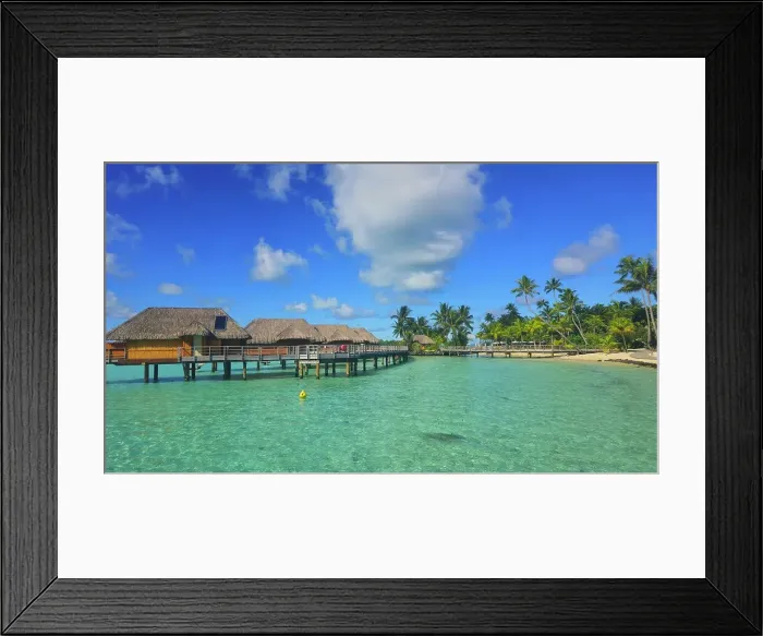 Framed Print : Le Bora Bora by Pearl Resort, Moto Tevairoa Bora Bora, French Polynesia, South Pacific, Pacific
