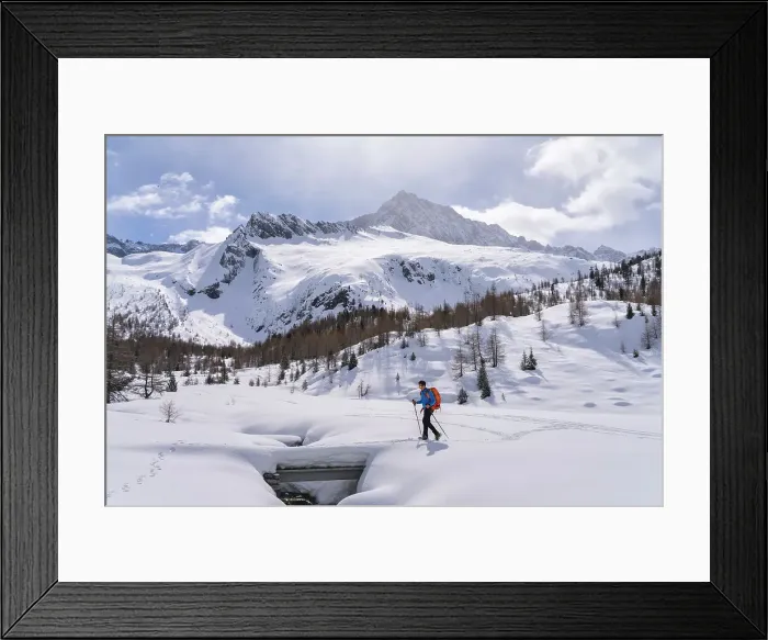 Framed Print : Hiking in Adamello park in Winter season, Vallecamonica, Brescia province, Lombardy district, Italy, Europe Framed Print : Hiking in Adamello park in Winter season, Vallecamonica, Brescia province, Lombardy district, Italy, Europe
