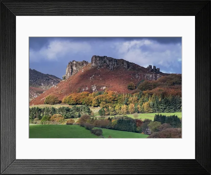 Framed Print : Hen Cloud in autumn, part of The Roaches rock escarpment, near Leek, Peak District National Park, Staffordshire Moorlands, Staffordshire, England, United Kingdom, Europe Framed Print : Hen Cloud in autumn, part of The Roaches rock escarpment, near Leek, Peak District National Park, Staffordshire Moorlands, Staffordshire, England, United Kingdom, Europe