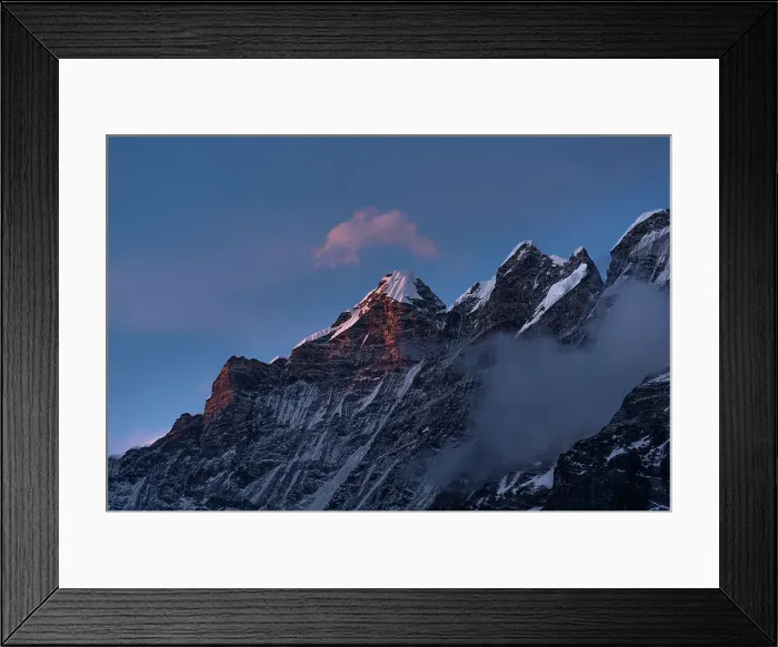 Framed Print : Rugged snowy summit of Langtang Lirung in soft purple light, Lang Tang Valley Trek, Himalayas, Nepal, Asia Framed Print : Rugged snowy summit of Langtang Lirung in soft purple light, Lang Tang Valley Trek, Himalayas, Nepal, Asia