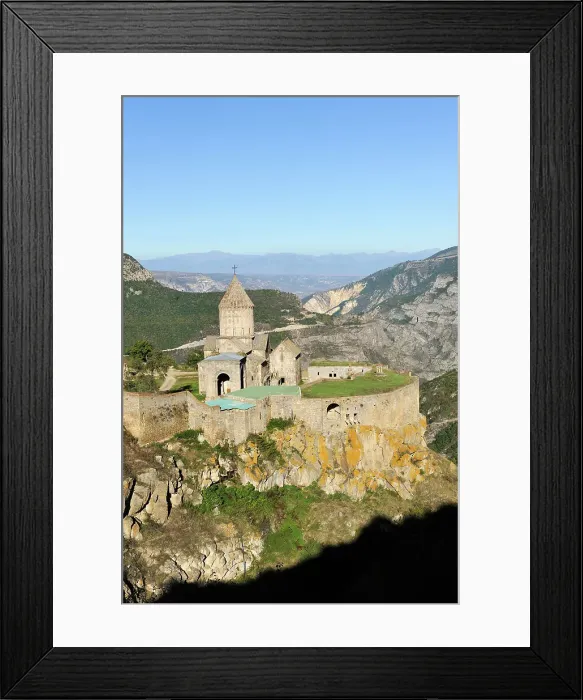 Framed Print : Tatev monastery standing on the edge of a deep gorge of the Vorotan River, Syunik Province in southeastern Armenia, Eurasia Framed Print : Tatev monastery standing on the edge of a deep gorge of the Vorotan River, Syunik Province in southeastern Armenia, Eurasia